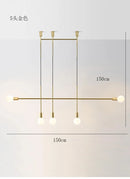 GobekUsa Black Rose Gold Long Tube Chandelier | Nordic Design for Cafe, Bar & Restaurant