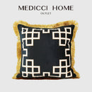 GobekUsa Geometric Fringed Lumbar Pillow Case, Luxe Sofa Pillow Cover 30x50cm