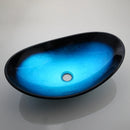 GobekUsa Blue Tempered Glass Waterfall Basin Tap Set