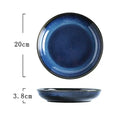 GobekUsa Japanese Blue Ceramic Tableware Set - Rice Bowl, Plate, Spoon, Udon Ramen Bowl, Soup Dish