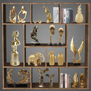GobekUsa Gold Resin Sculpture | Nordic Luxury Technology Decor for Home & Office