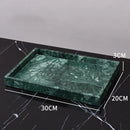 GobekUsa Dark Green Marble Bathroom Set - Nordic Light Luxury Tray Toothbrush Holder Soap Dispenser Kit