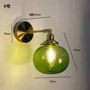 GobekUsa Amber Glass LED Wall Light Fixtures On/Off Switch Nordic Modern Sconce