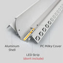 GobekUsa 1m Trimless LED Aluminum Profile for Hidden Backlighting Linear Strip Light