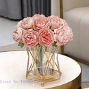 GobekUsa Glass Vase Metal Frame Geometric Flower Arrangement Wedding Decor