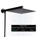 GobekUsa Black Ultrathin Rainfall Shower Head with Arm Bracket, Hose & Faucet Set