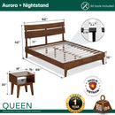 [Buy 1 Get 1] Aurora Solid Wood Bed Frame & Nightstand by Megsu