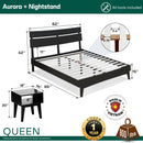 [Buy 1 Get 1] Aurora Solid Wood Bed Frame & Nightstand by Megsu