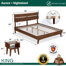 [Buy 1 Get 1] Aurora Solid Wood Bed Frame & Nightstand by Megsu