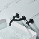 GobekUsa Black Basin Faucet: Wall Mounted Hot/Cold Water Mixer for Bathroom Sink