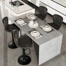 Counter Height Swivel Bar Stools with Backrest, Faux Leather & Iron Frame (Set of 2)