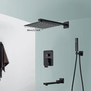 GobekUsa Black Wall Mounted Rainfall Shower System with Tub Spout
