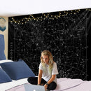 GobekUsa Interstellar Sky Map Constellations Tapestry- Black Galactic Wall Decor