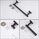 GobekUsa Black Stainless Steel Bathroom Set: Robe Hook, Towel Rail, Shelf, Tissue Holder