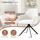 Velvet Swivel Dining Chairs, Set of 2 — Reclining Ergonomic Seats with Metal Legs