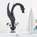 GobekUsa Gold Brass Black Swan Bathroom Basin Faucet Luxury Single Mixer Tap Deck Mounted