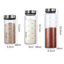 GobekUsa Glass Seasoning Can Salt Sesame Pepper Spice Shaker with Rotary Lid