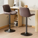 Swivel Counter Height Bar Stools with Backs, Synthetic Leather & Iron Frame (Set of 2)