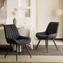 Upholstered Ribbed Dining Chairs, Set of 4 — Ergonomic Modern Design