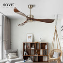 GobekUsa 52" DC Remote Control Plastic Blade Ceiling Fan (No Lights)