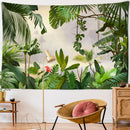 GobekUsa Botanical Palm Leaf Green Tapestry | Tropical Rainforest Plant Wall Hanging