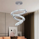 GobekUsa Crystal Triangle Chandelier: Modern K9 Pendant Light for Living & Dining Room