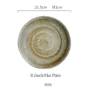 GobekUsa Japanese Style Handmade Stoneware Dinnerware Set - Round Plates and Bowls