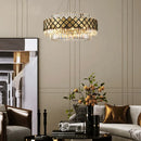 GobekUsa Gold LED Crystal Clear Art Deco Chandelier for Foyer