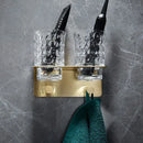 GobekUsa Brass Bath Hardware Set: Shelf, Towel Rack, Paper & Toilet Brush Holder in Brushed Gold
