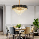 GobekUsa Crystal Black Clear LED Chandelier Lighting for Staircase Foyer