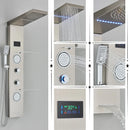 GobekUsa LED Brushed Nickel Shower Panel Set with Temperature Screen