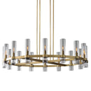 GobekUsa Glass Chandelier Pendant Lamp with E14 LED, Chrome Finish, Retro Design