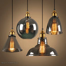 GobekUsa Smoky Grey Glass Pendant Lamp: Nordic Hanging Light Fixture in Amber Glass