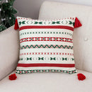 GobekUsa Christmas Decoration Cushion Cover 45x45cm with Handmade Tassels