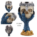 GobekUsa Dragon Skull Goblet: Gothic Resin Stainless Steel Wine Glass for Cocktail Bar Party