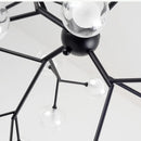 GobekUsa Glass Ball Firefly LED Tree Branch Chandelier Industrial Black Lighting