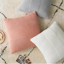 GobekUsa Knit Cushion Cover 45x45cm Solid Cotton Pillow Pink Ivory Grey Cream