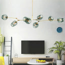 GobekUsa Glass Black/Gold Pendant LED Lights for Living Room Bedroom - Luminaire Suspendu