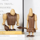 GobekUsa Black Walnut Wood Carving Figurines Nordic Style Room Decor Crafts & Gifts