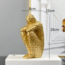 GobekUsa Golden Man Thinker Abstract Sculpture Statue for Home Decor