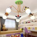 GobekUsa Animal LED Ceiling Light: Monkey Zebra Giraffe Kids Lamp for Bedroom.