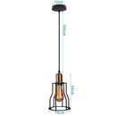 GobekUsa Industrial Nordic Cage Pendant Light, Black Iron Retro Loft Hanging Lamp