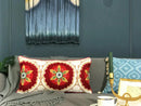 GobekUsa Embroidered Floral Ethnic Tassels Pillow Cover 30x60cm