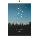 GobekUsa Leo Cancer Zodiac Canvas Art Nordic Prints for Kids Room Home Decor