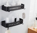 GobekUsa Black Aluminum Wall Mounted Bathroom Corner Shelf for Bath and Kitchen Storage