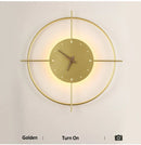 GobekUsa Golden Clock LED Wall Lamp 11W for Home Living Room Bedroom Decor