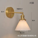 GobekUsa Japanese Copper Glass Wall Lights Modern LED Sconce for Bedroom Stair Mirror