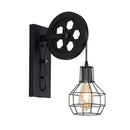 GobekUsa Industrial Pulley Wall Light - Retro Loft Sconce Fixture for Home, Cafe, Bar