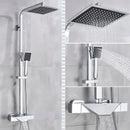 GobekUsa Black Thermostatic Rain Shower Faucet Set for Wall Mounted Bathrooms