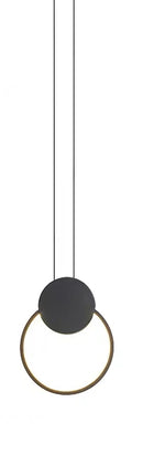 GobekUsa Black Ring Pendant Lamp | Dimmable LED Ceiling Hanging Light for Bedroom Decor
